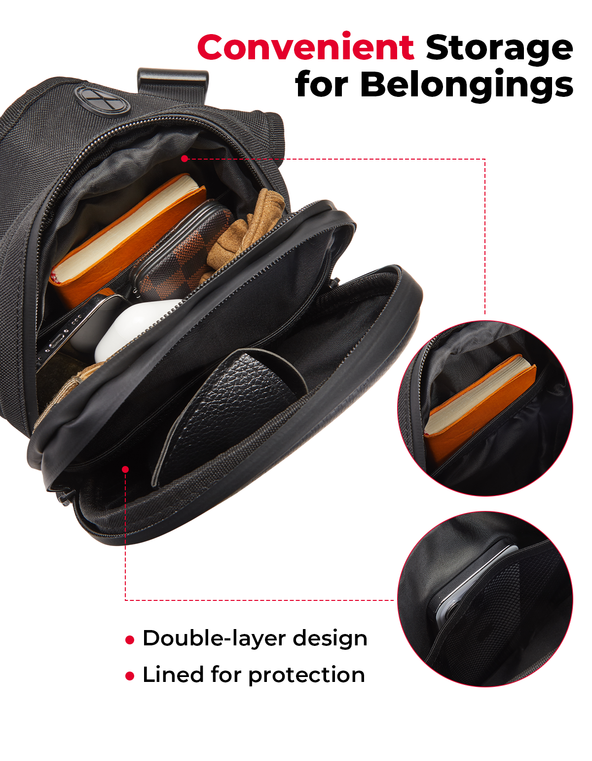 Photo of Motorcycle Tank Bag, 12L EVA Hard Shell Thigh Bag by Kemimoto - Premium for UTVs / Side by Sides