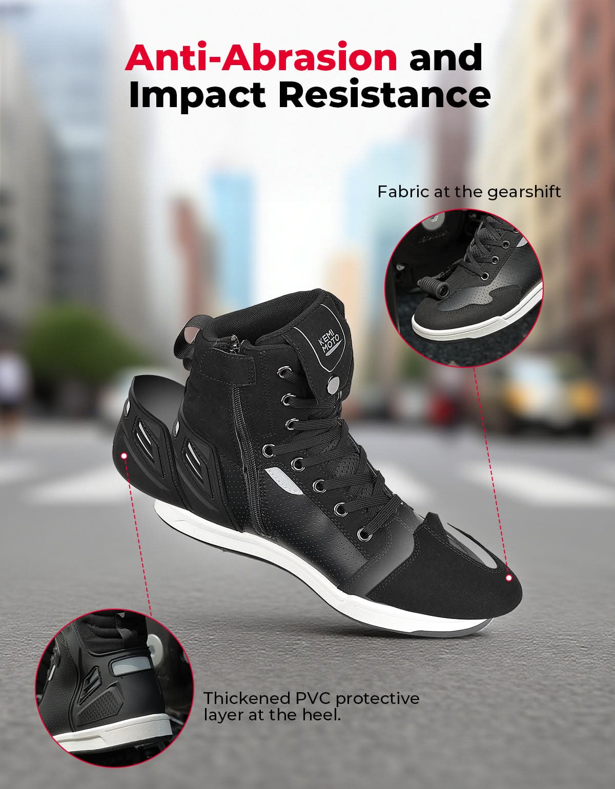 Photo of Men's Motorcycle Riding Boots Anti-Slip High Top Protective by Kemimoto - Premium for UTVs / Side by Sides