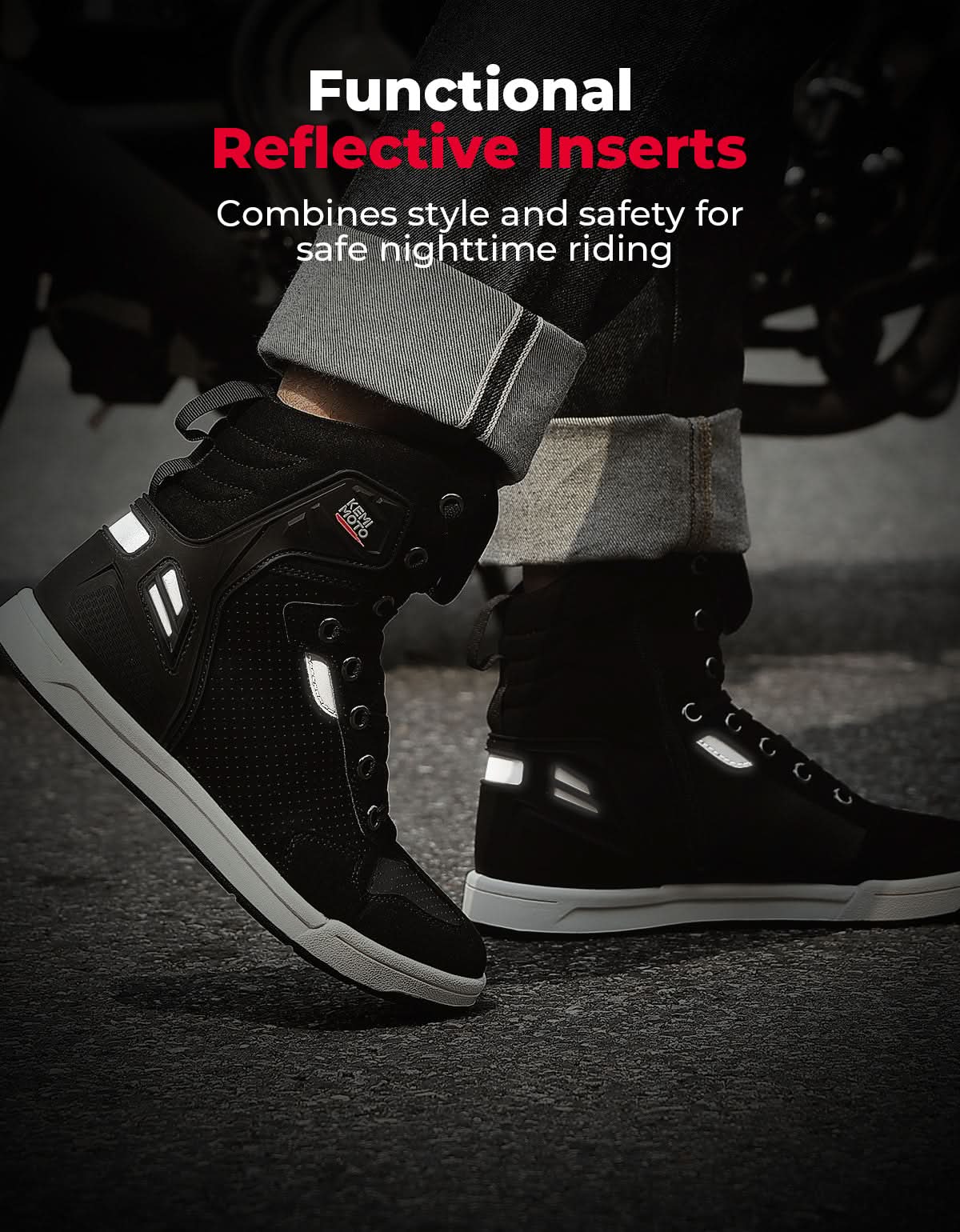 Photo of Men's Motorcycle Riding Boots Anti-Slip High Top Protective by Kemimoto - Premium for UTVs / Side by Sides
