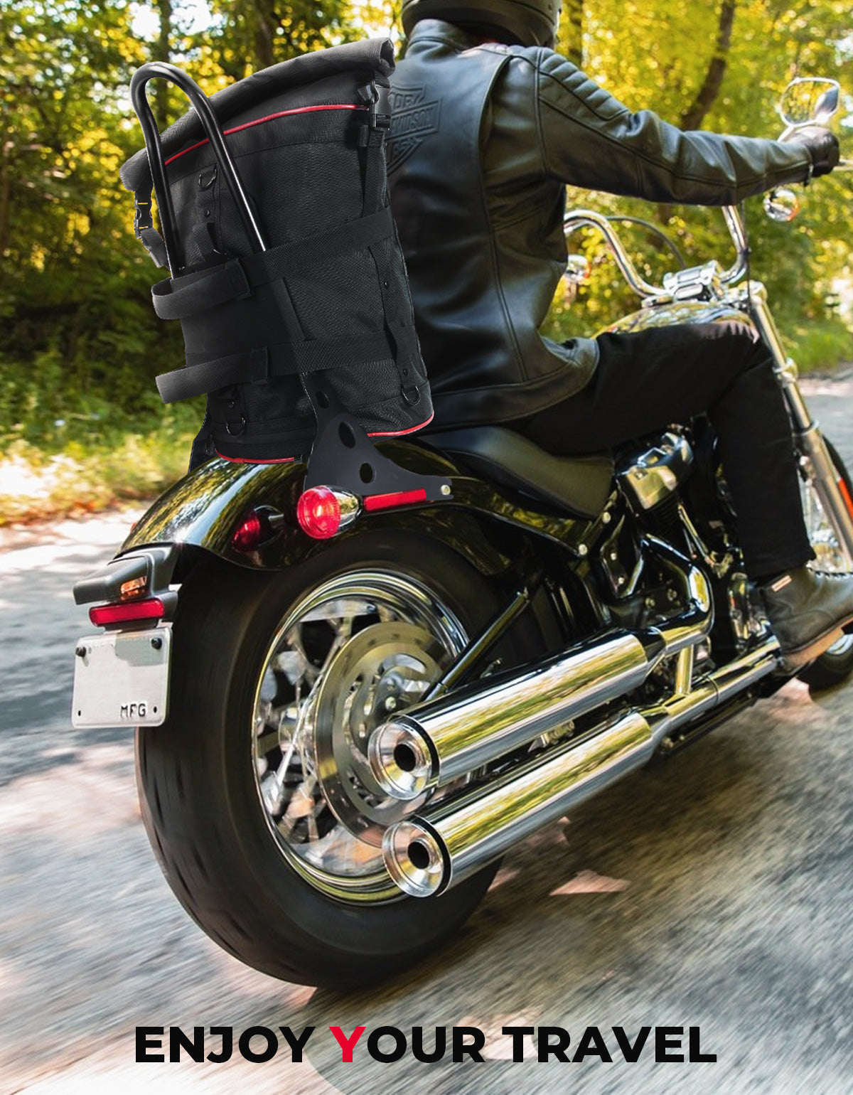 Photo of Motorcycle 30L Travel Backpack for Sportster Softail Dyna Touring by Kemimoto - Premium for UTVs / Side by Sides
