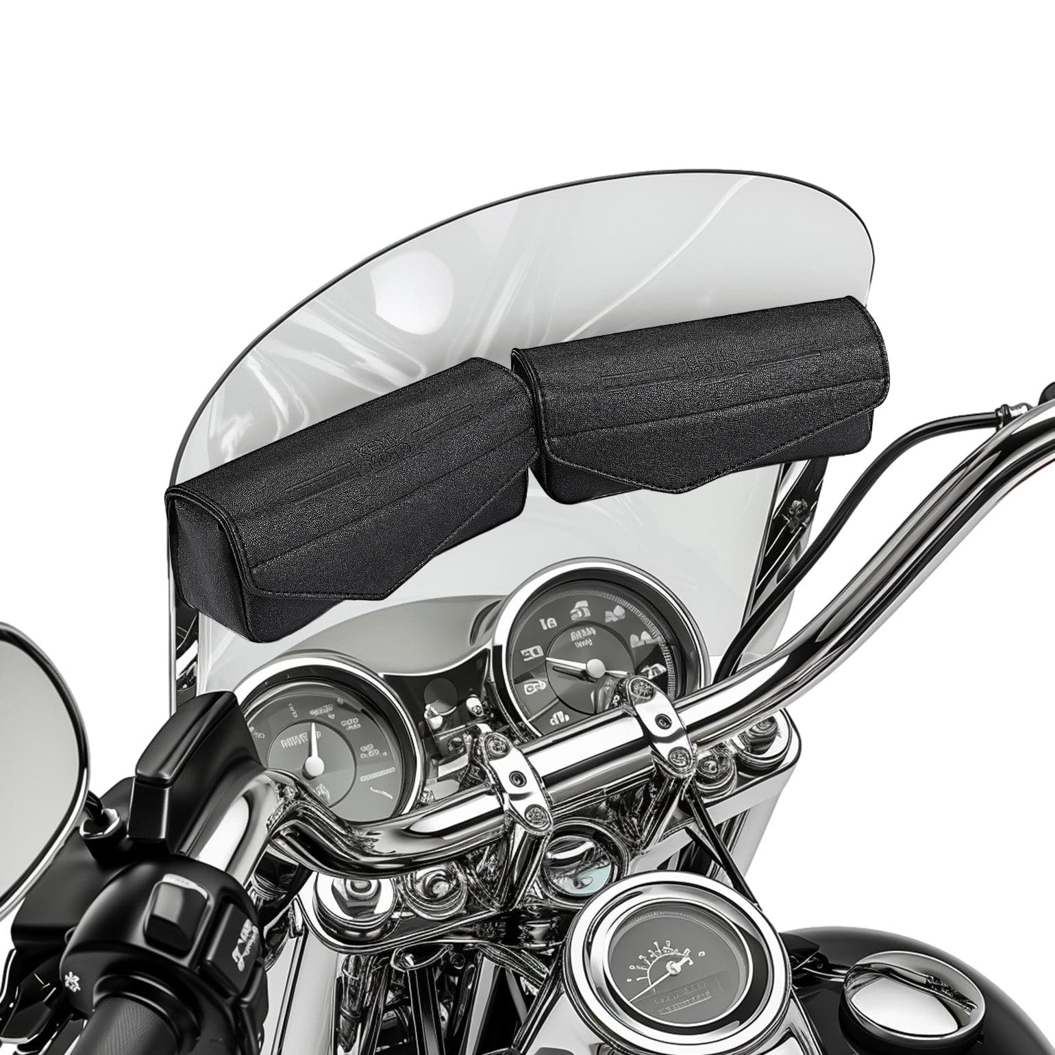 Photo of Motorcycle Windshield Bag for King-Size (2 PCS) by Kemimoto - Premium for UTVs / Side by Sides