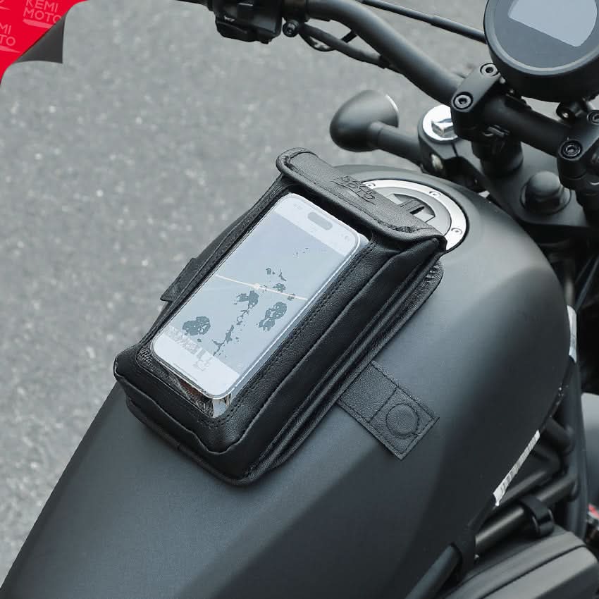 Photo of Magnetic PU Leather Motorcycle Tank Phone Bag, 6.9 Inch by Kemimoto - Premium for UTVs / Side by Sides