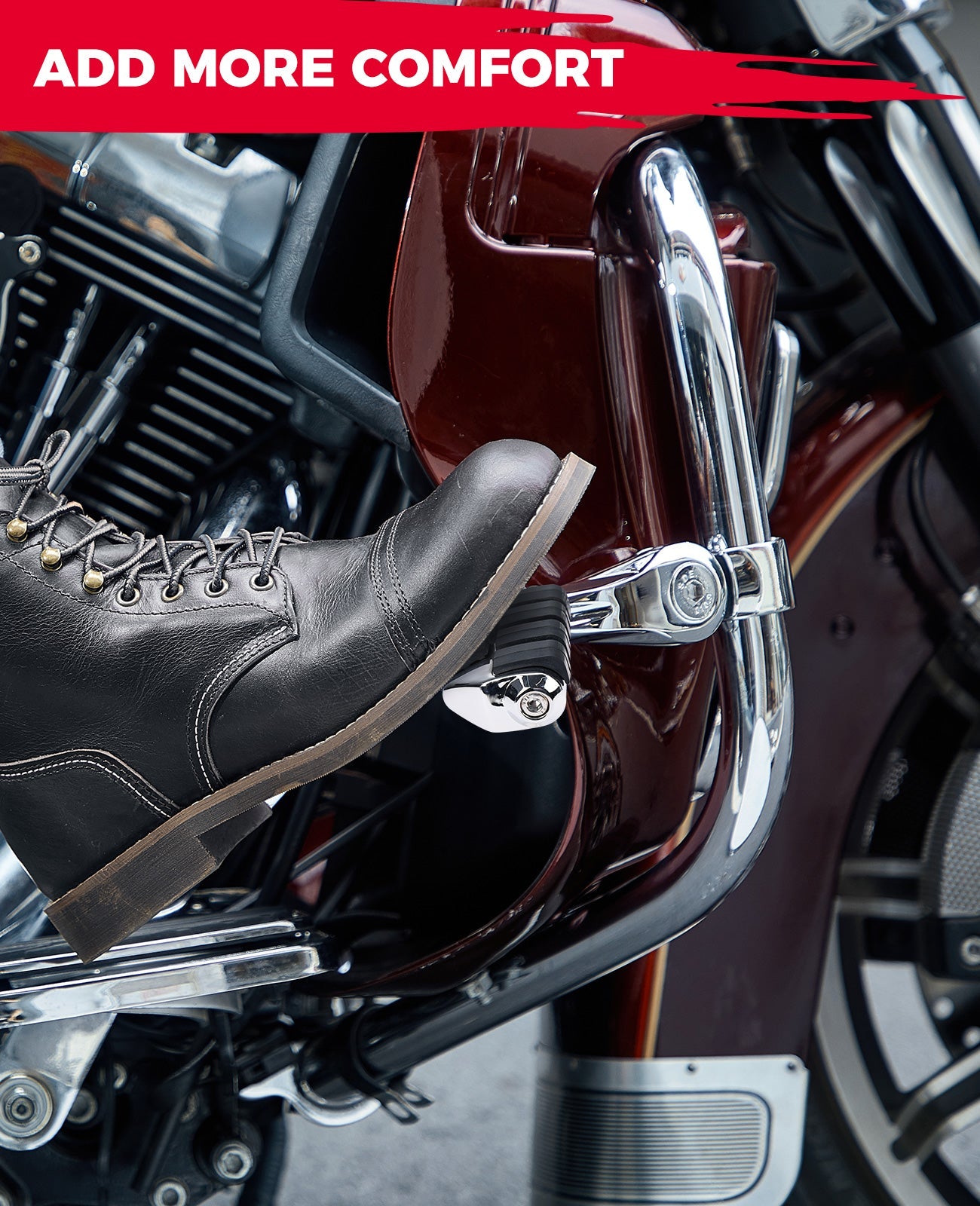 Photo of Motorcycle Highway Pegs, Foot Pegs for Sportster Softail Dyna by Kemimoto - Premium for UTVs / Side by Sides