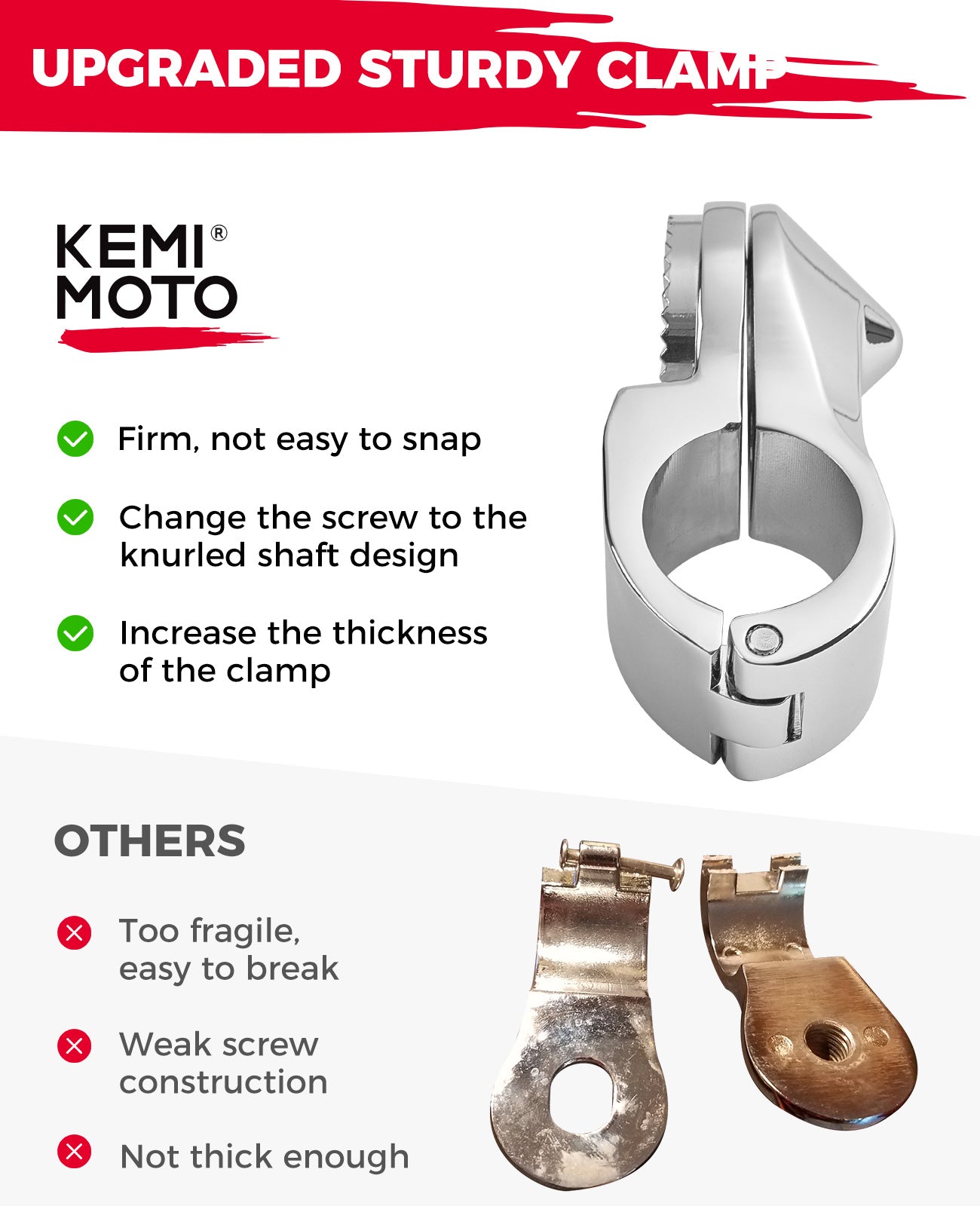 Photo of Motorcycle Highway Pegs, Foot Pegs for Sportster Softail Dyna by Kemimoto - Premium for UTVs / Side by Sides