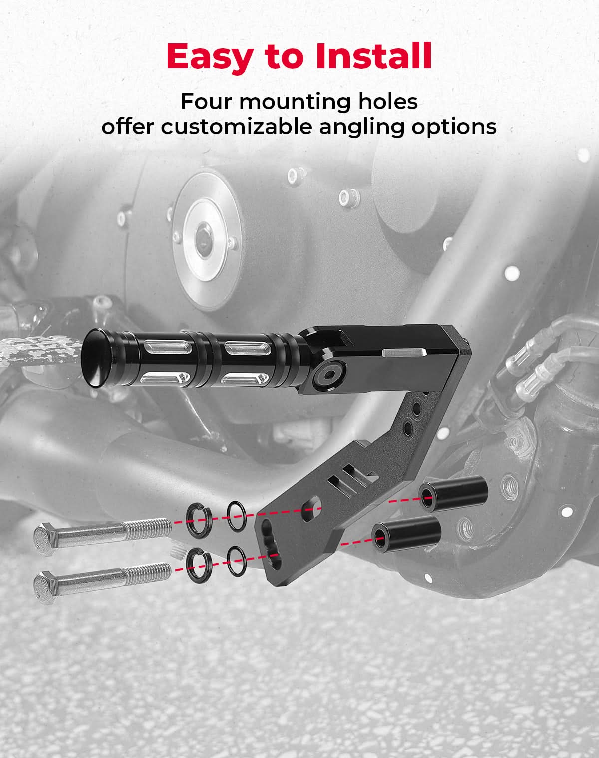 Photo of Kemimoto Highway Pegs Adjustable Foot Pegs Mount Kit for Sportster 883 1200 Iron 883 by Kemimoto - Premium for UTVs / Side by Sides
