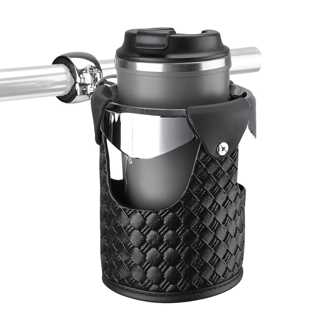 Photo of Motorcycle Handlebar Leather Cup Holders for Harley by Kemimoto - Premium for UTVs / Side by Sides