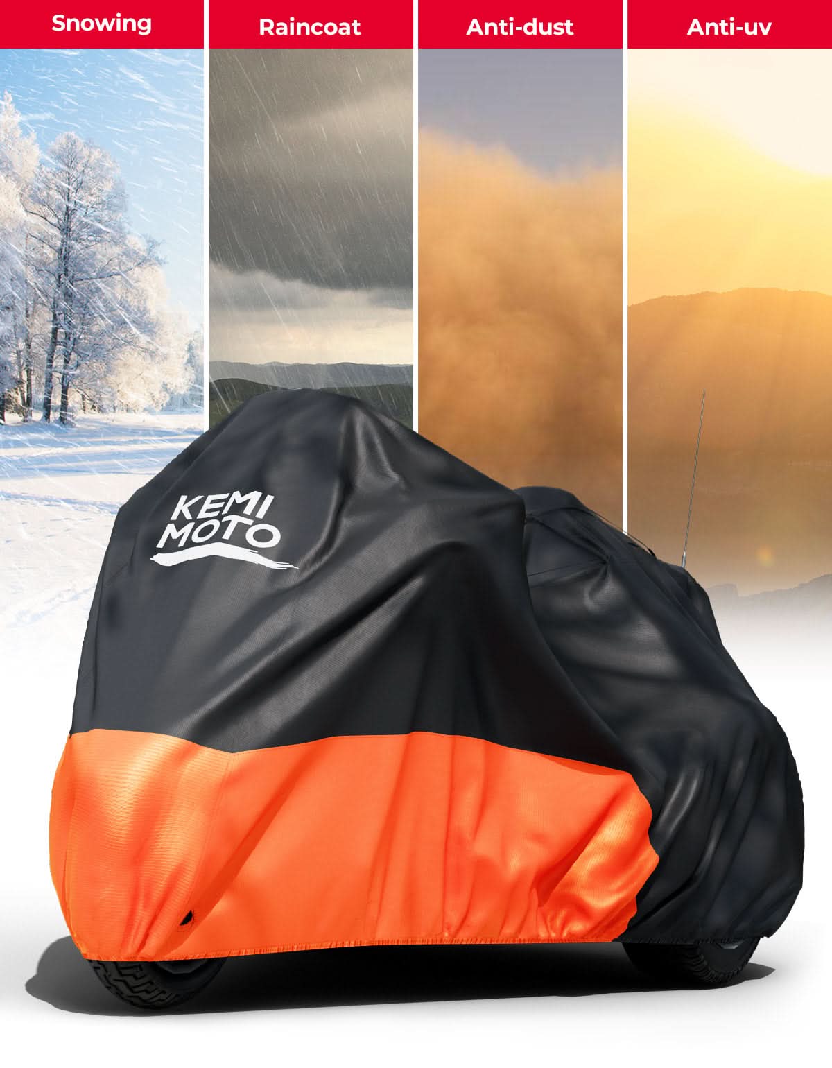 Photo of Upgraded Motorcycle Trike Cover 3 Wheel Waterproof Cover for Trike Models by Kemimoto - Premium for UTVs / Side by Sides