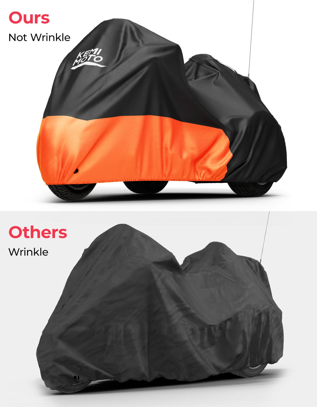 Photo of Upgraded Motorcycle Trike Cover 3 Wheel Waterproof Cover for Trike Models by Kemimoto - Premium for UTVs / Side by Sides
