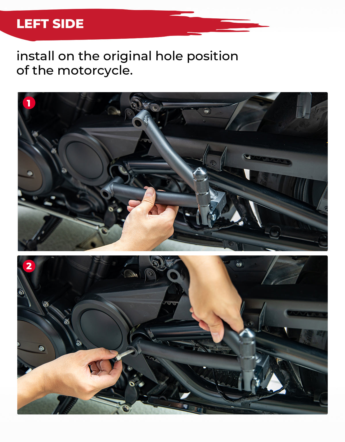 Photo of Passenger Footpeg Mount Kit Black for Sportster S 1250 by Kemimoto - Premium for UTVs / Side by Sides