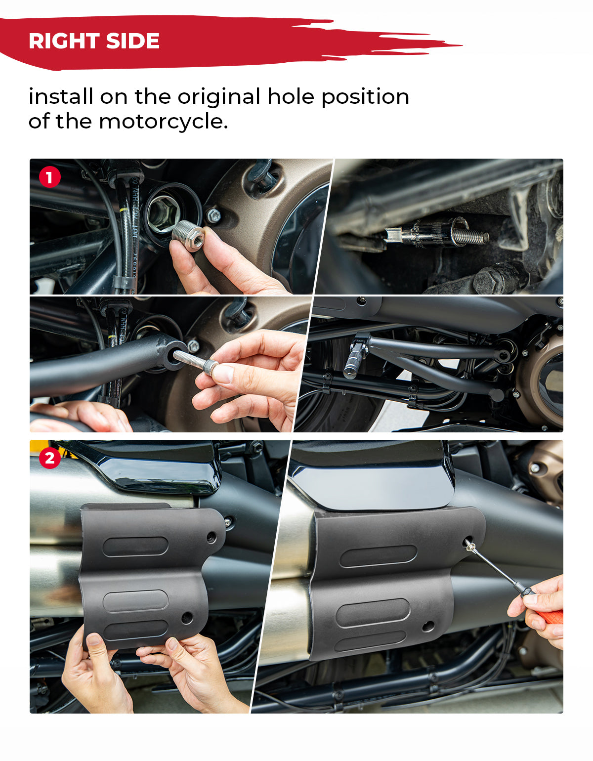 Photo of Passenger Footpeg Mount Kit Black for Sportster S 1250 by Kemimoto - Premium for UTVs / Side by Sides