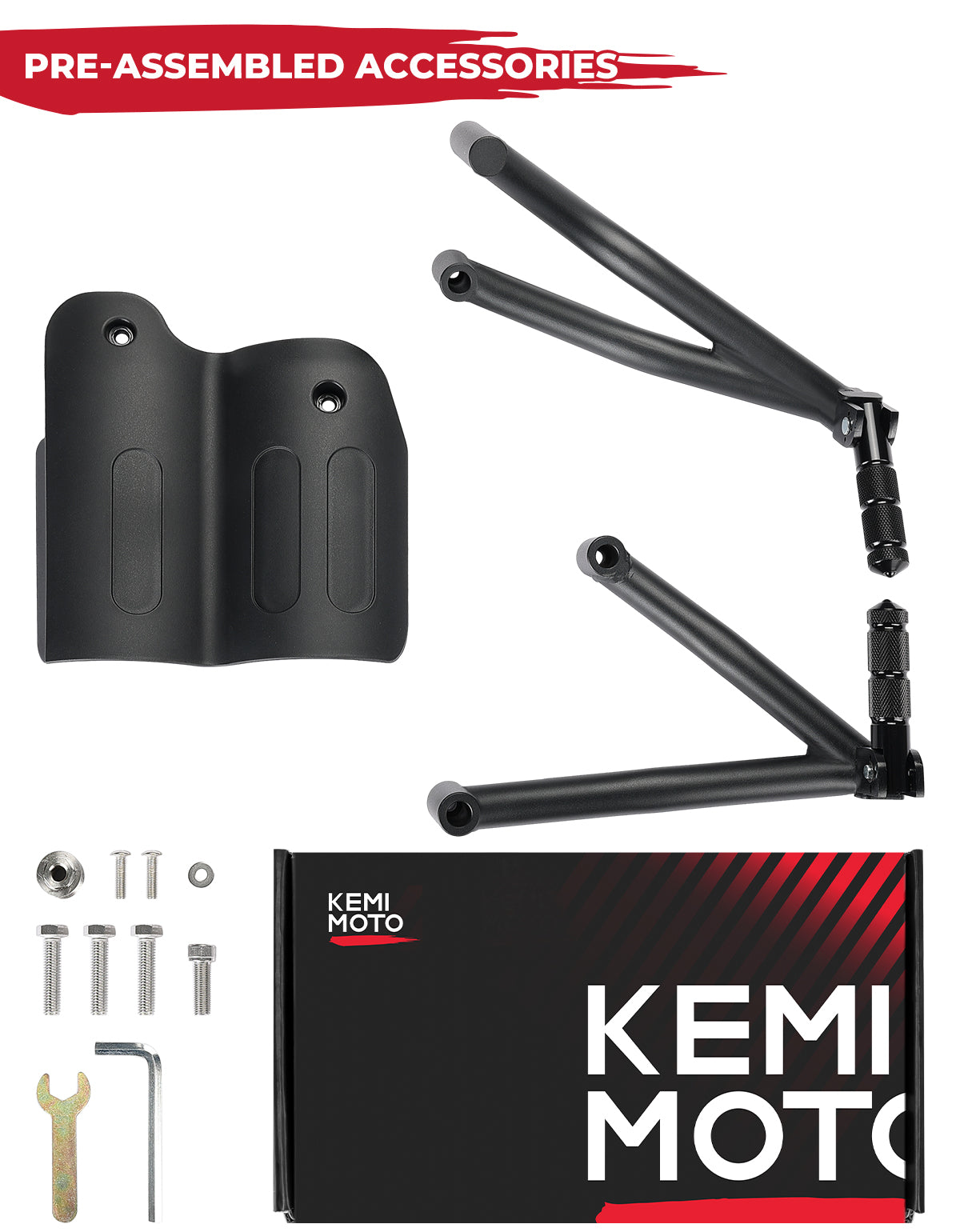 Photo of Passenger Footpeg Mount Kit Black for Sportster S 1250 by Kemimoto - Premium for UTVs / Side by Sides