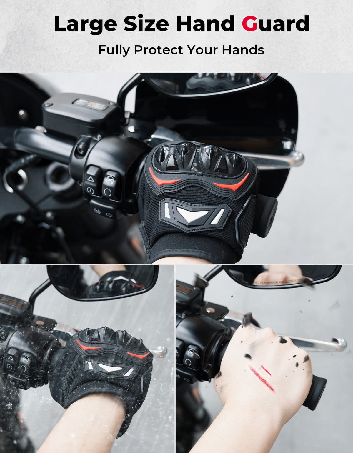 Photo of Upgraded Motorcycle Handguards 1 Pair for Softail Dyna Cruiser by Kemimoto - Premium for UTVs / Side by Sides