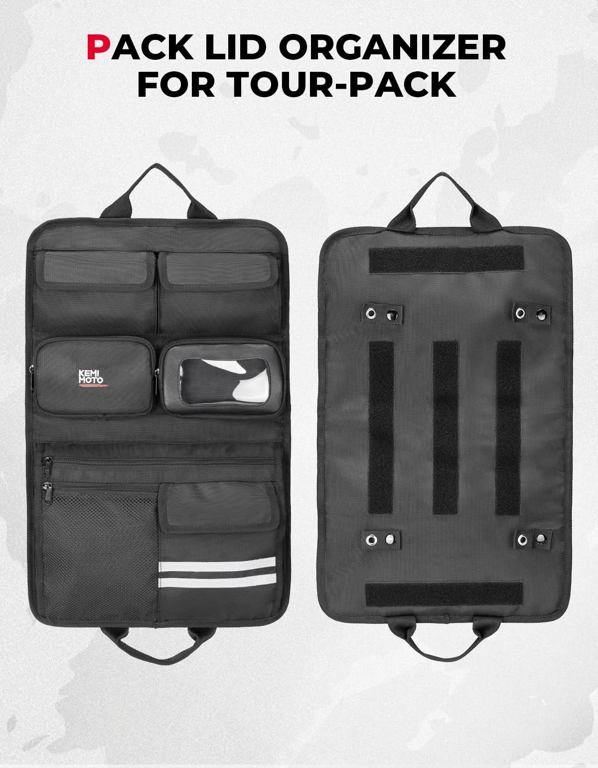Photo of Tour Pack Lid Organizer for Road Glide Road King Street Glide Touring Model by Kemimoto - Premium for UTVs / Side by Sides