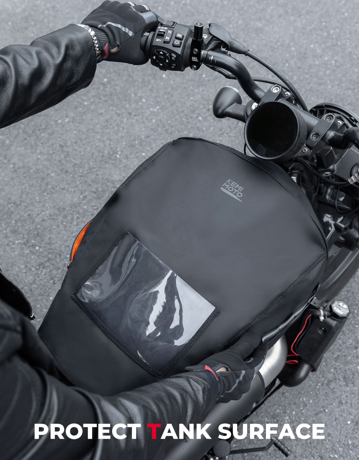 Photo of Motorcycle Fuel Tank Bag Cover for Touring Softail by Kemimoto - Premium for UTVs / Side by Sides