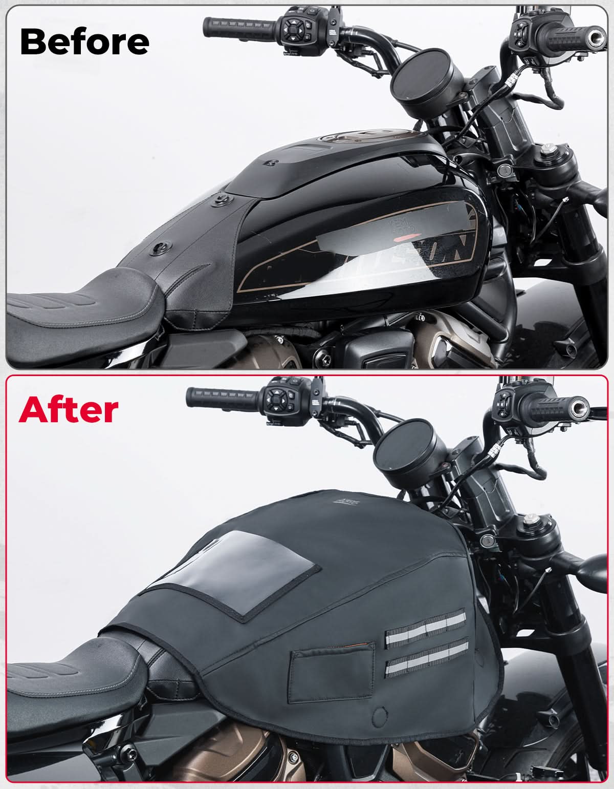 Photo of Motorcycle Fuel Tank Bag Cover for Touring Softail by Kemimoto - Premium for UTVs / Side by Sides