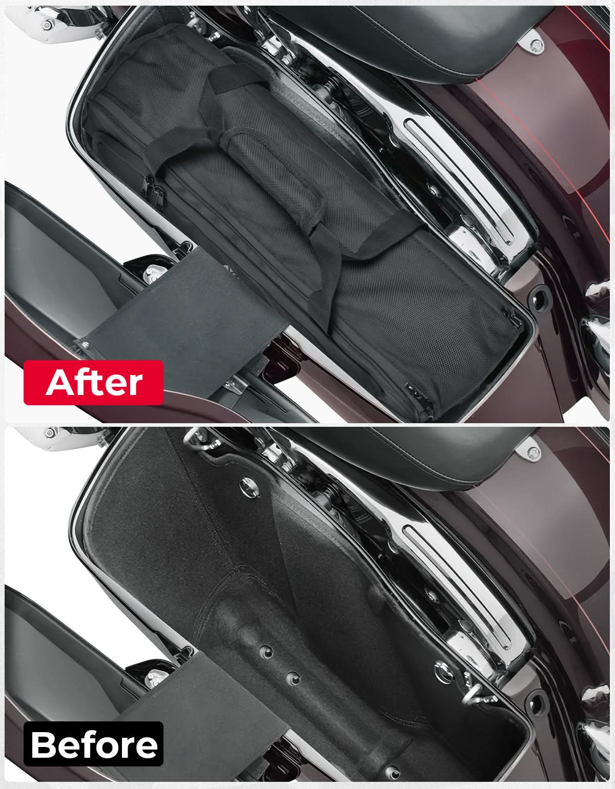 Photo of Saddlebag Liner 1 Bag for Touring Street Glide Road Glide Road King by Kemimoto - Premium for UTVs / Side by Sides