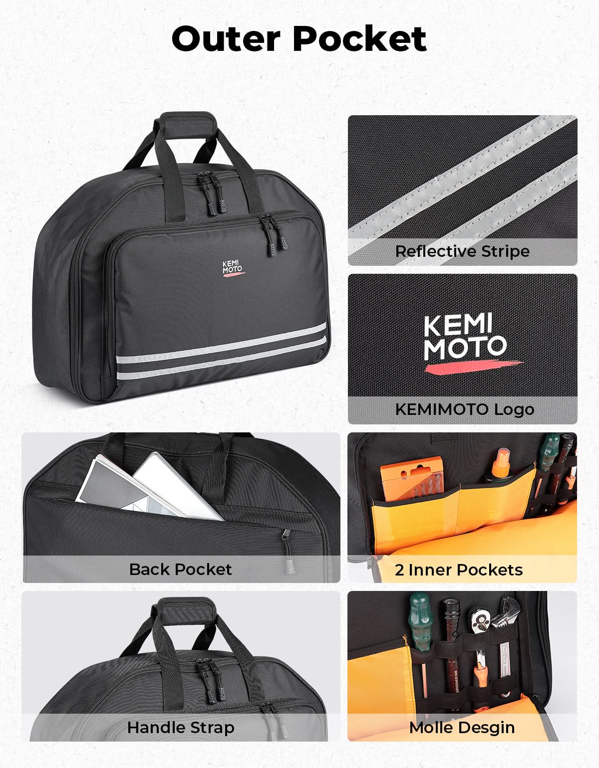 Photo of Upgraded Tour Pack Organizer 40L for Touring Models by Kemimoto - Premium for UTVs / Side by Sides