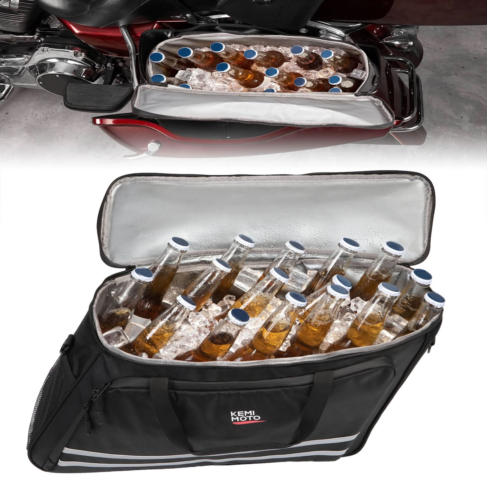 Photo of Upgrade Leakproof Saddlebag Cooler for Touring Road Glide Street Glide Road King by Kemimoto - Premium for UTVs / Side by Sides