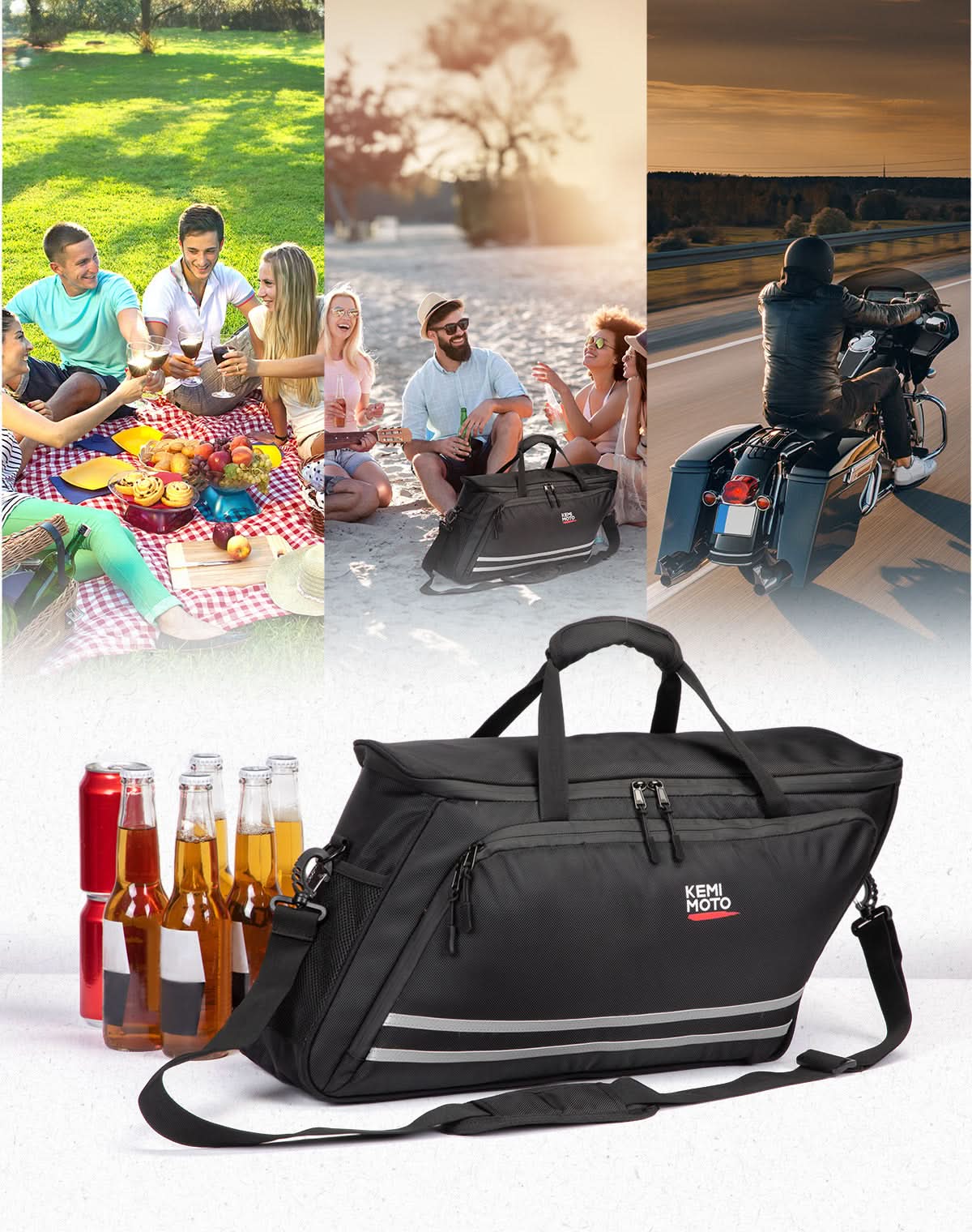 Photo of Upgrade Leakproof Saddlebag Cooler for Touring Road Glide Street Glide Road King by Kemimoto - Premium for UTVs / Side by Sides