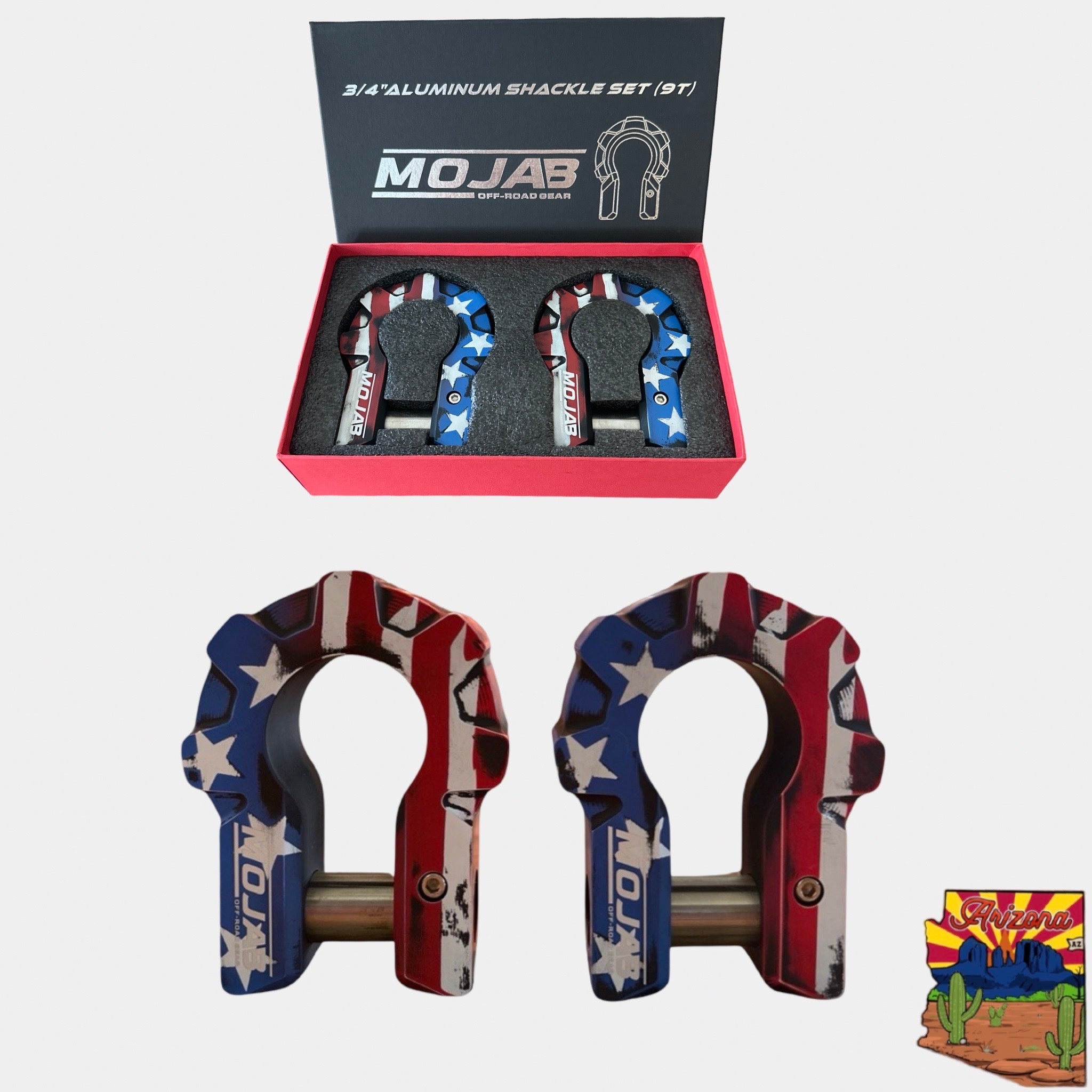 Photo of 3/4'' Extreme duty Aluminum D-Shackle set (9T) (LIFETIME WARRANTY*) by MOJAB OFFROAD - Premium Shackle for UTVs / Side by Sides