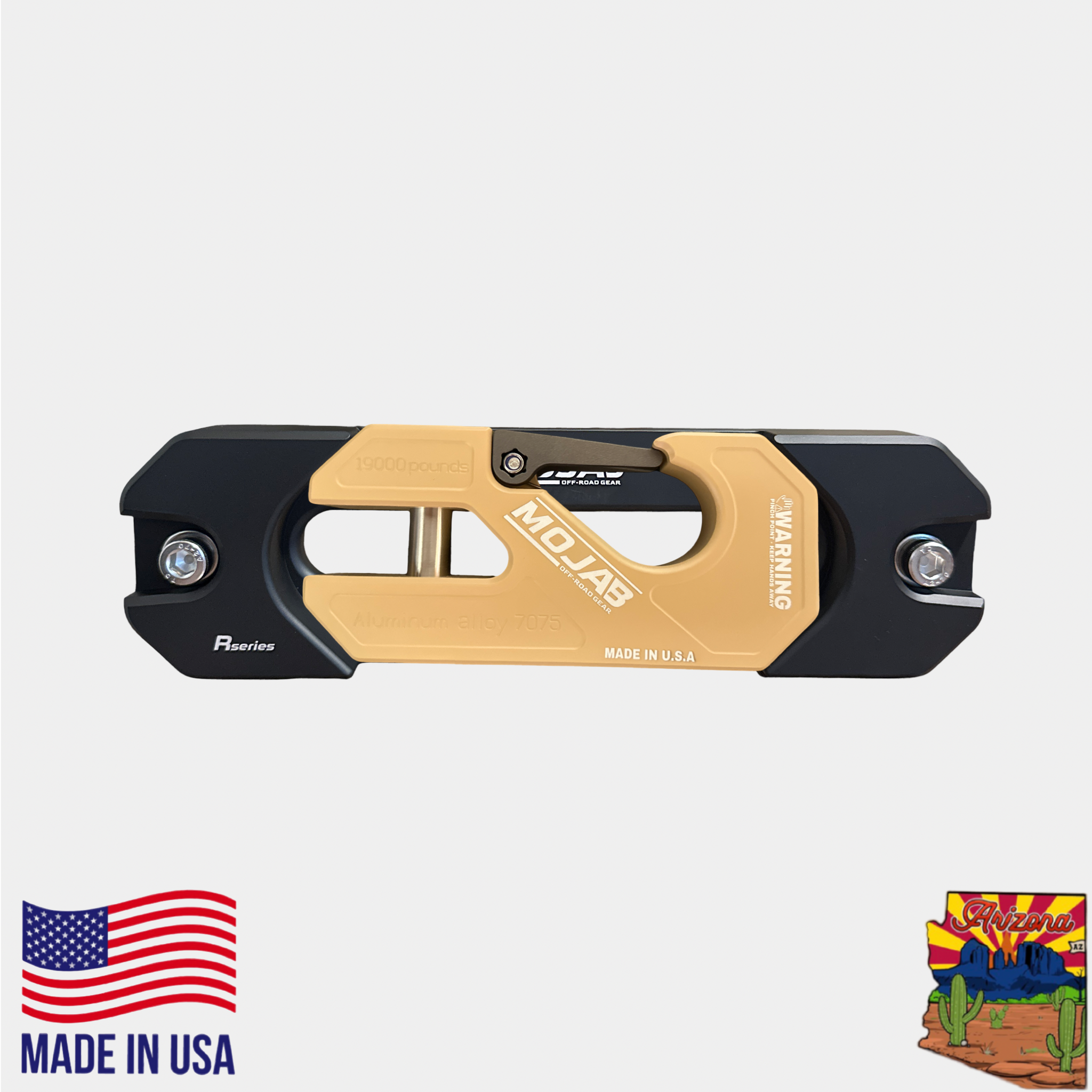 Photo of Aluminum Recessed Winch Shackle with Fairlead Kit, closed latch (LIFE TIME WARRANTY*) by MOJAB OFFROAD - Premium Winches & Winch Mounts for UTVs / Side by Sides