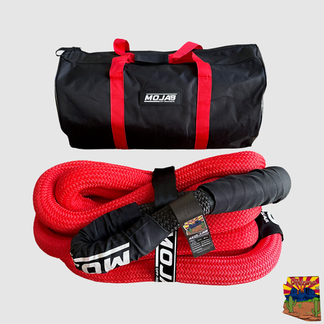 Photo of 1 1/2” x 30' Kinetic rope with storage bag (Lifetime Warranty) by MOJAB OFFROAD - Premium Kinetic rope for UTVs / Side by Sides
