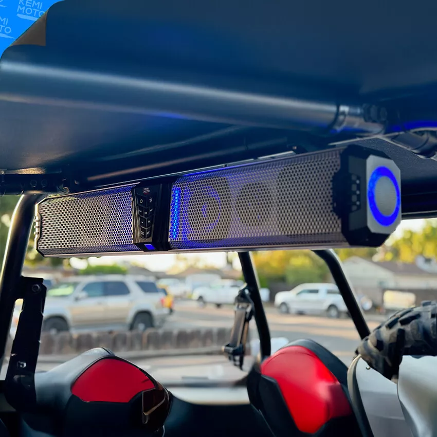 Photo of KEMIMOTO Midnight S80 32" Aluminum 6-Speaker RGB Soundbar Silver by Kemimoto - Premium for UTVs / Side by Sides