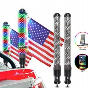 Photo of D2D Fat Boy LED Whips – Bluetooth & Remote Control by Dunes 2 Dezert SXS - Premium Whips for UTVs / Side by Sides