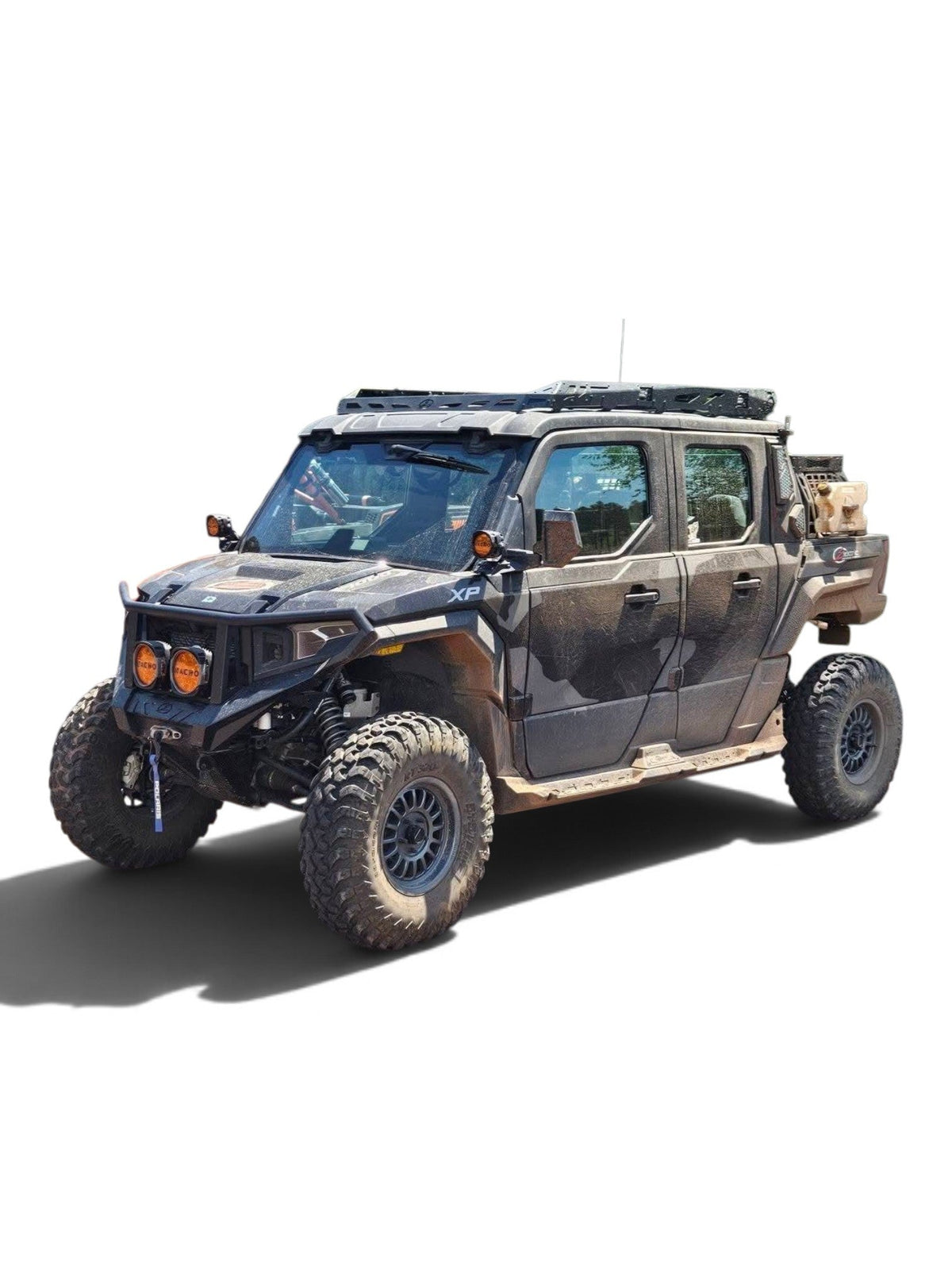 2024+ Polaris Xpedition XP5 / ADV5 4-Seat Roof Rack vehicle with roof rack side angle — Elektric Offroad