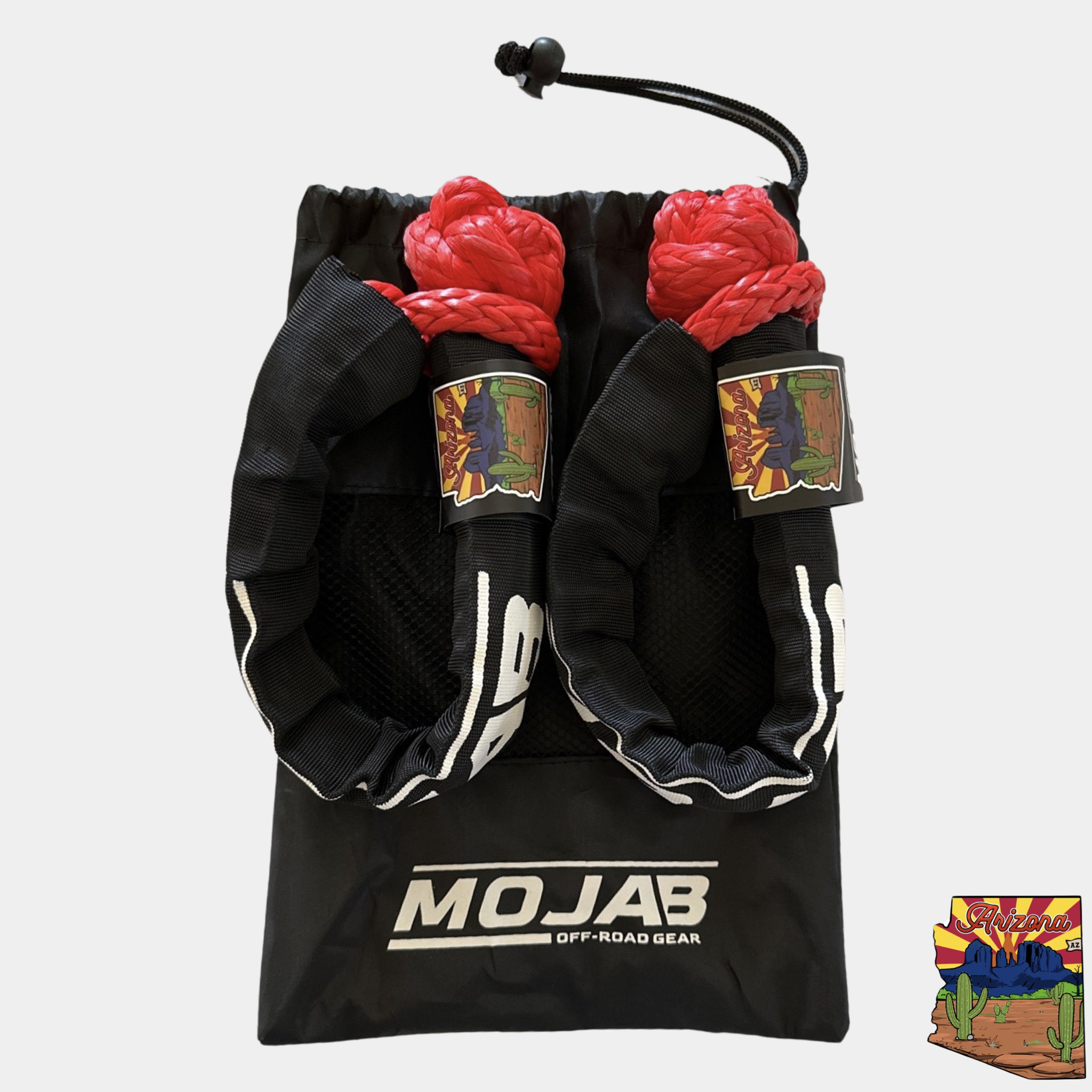 Photo of Soft Shackle 3/8'' x 22” with sleeve and bag (Set of 2 Shackles) (Lifetime Warranty) by MOJAB OFFROAD - Premium Soft Shackle for UTVs / Side by Sides