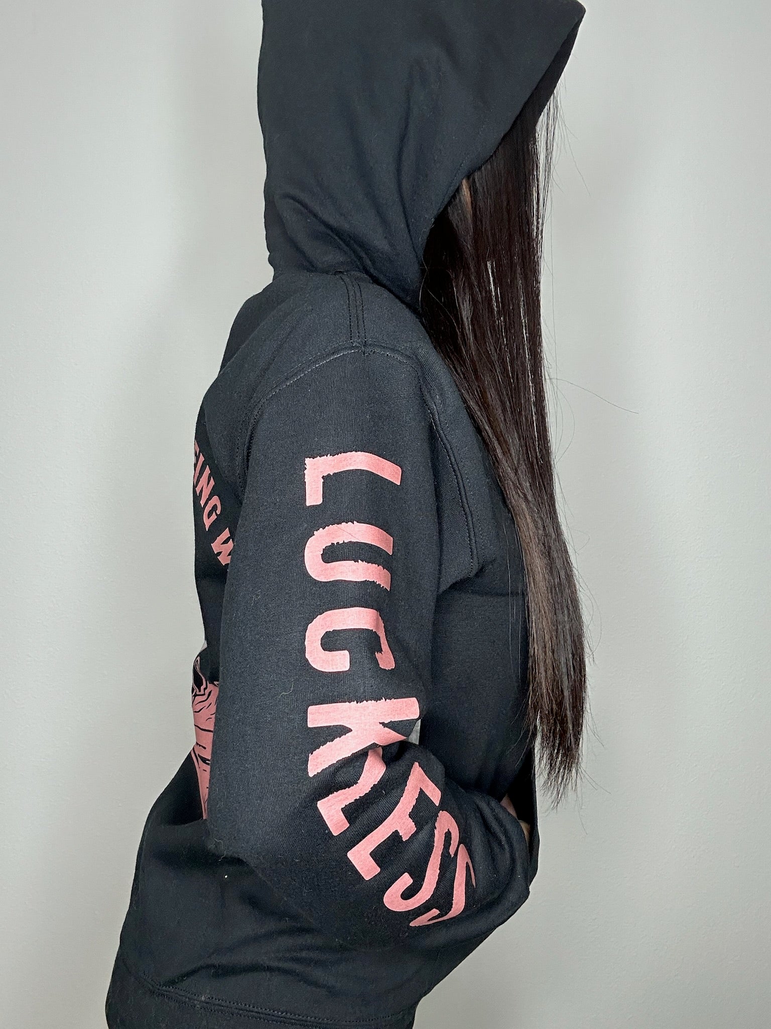 Photo of Out Here Being Wild Hoodie Dusty Coral by Luckless Outfitters - Premium Hoodie for UTVs / Side by Sides