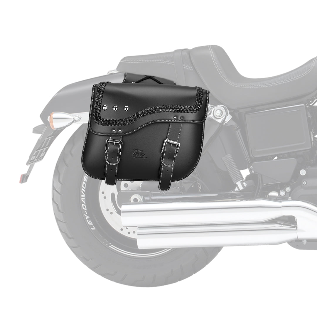 Photo of Synthetic Leather Double Strap Studded Saddle Bags 30L for Harley by Kemimoto - Premium for UTVs / Side by Sides