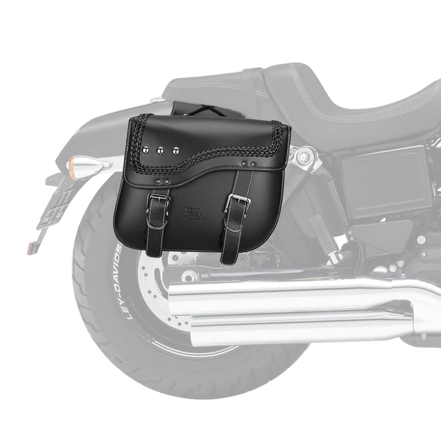 Photo of Synthetic Leather Double Strap Studded Saddle Bags 30L for Harley by Kemimoto - Premium for UTVs / Side by Sides