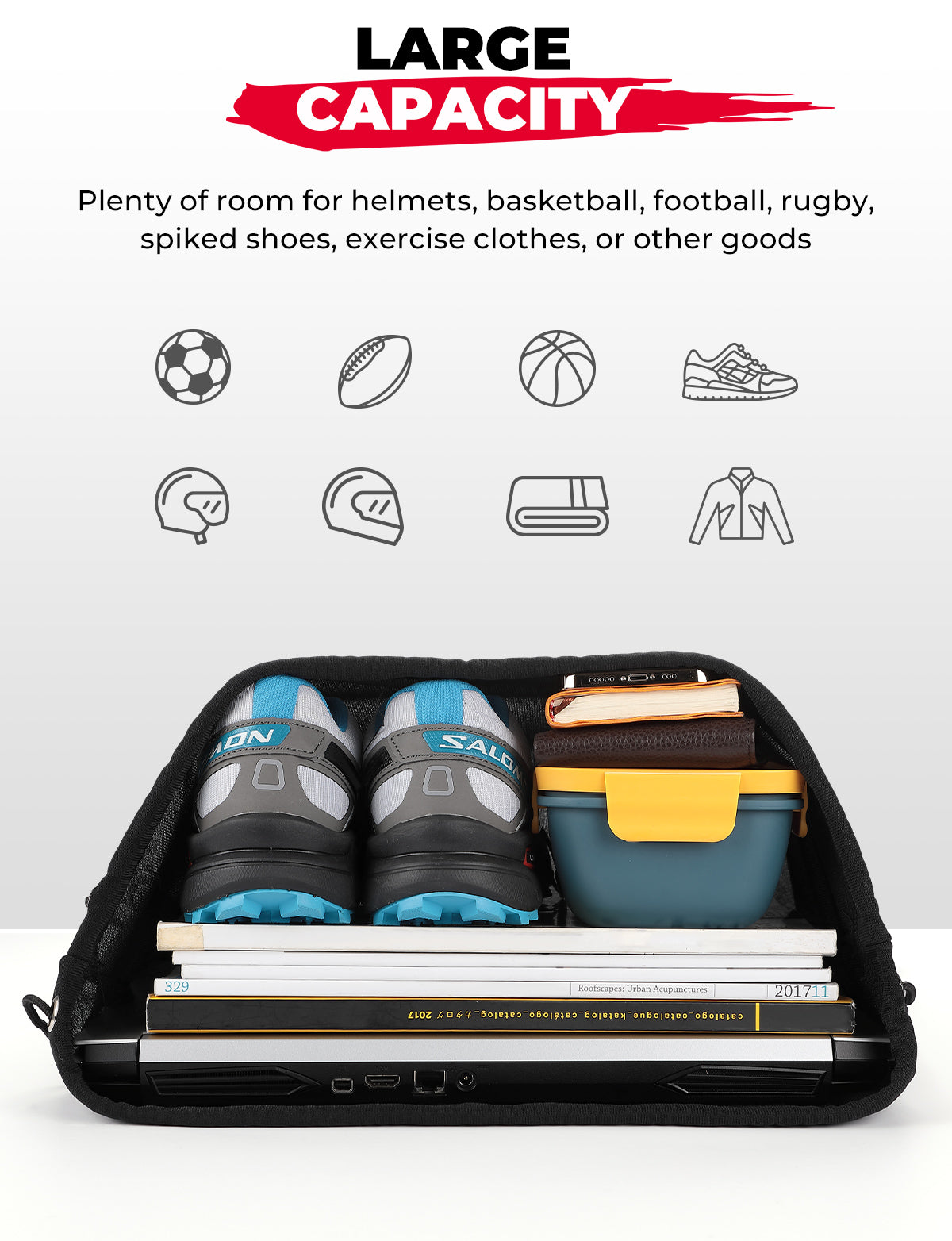 Photo of Motorcycle Lightweight Helmet Bag, Large Capacity by Kemimoto - Premium for UTVs / Side by Sides