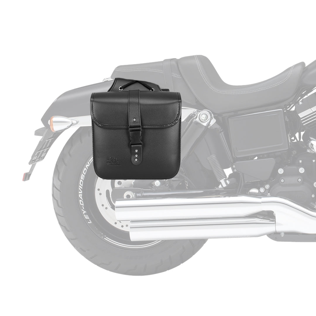 Photo of Motorcycle Leather Saddle Bags for Sportster Softail Dyna Road King by Kemimoto - Premium for UTVs / Side by Sides