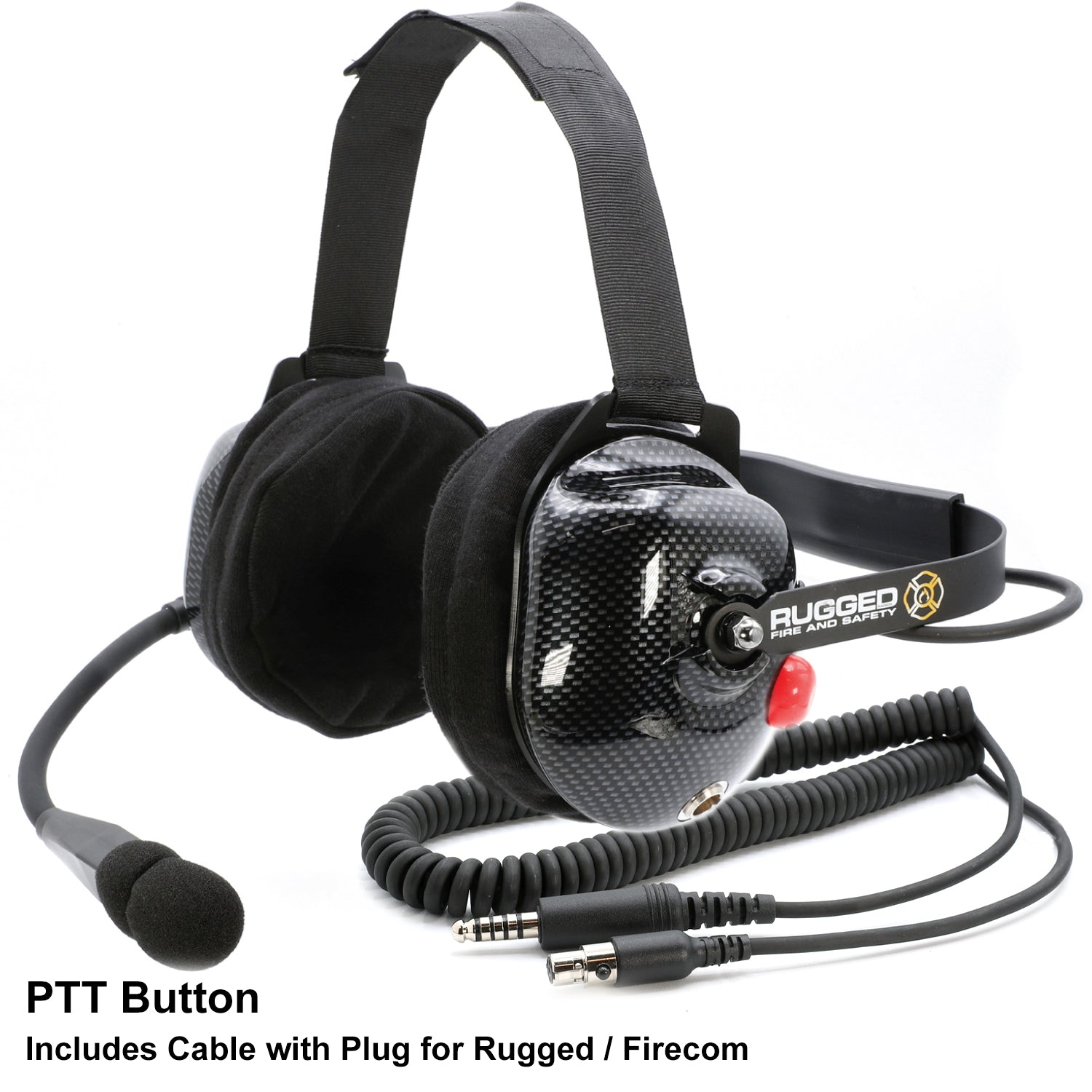 Photo of FHS Behind-The-Head Fire Safety Industrial Headset by Rugged Radios - Premium for UTVs / Side by Sides