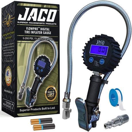 Photo of FlowPro® Digital Tire Inflator with Pressure Gauge - 200 PSI by JACO - Premium Tire Inflator Gauge for UTVs / Side by Sides