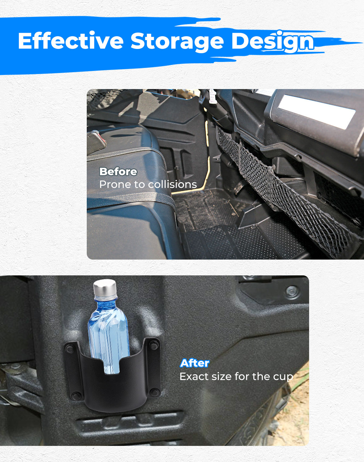 Photo of Kemimoto Drink Cup Holder Door Mount for Honda Pioneer 700-4/1000-5 by Kemimoto - Premium for UTVs / Side by Sides
