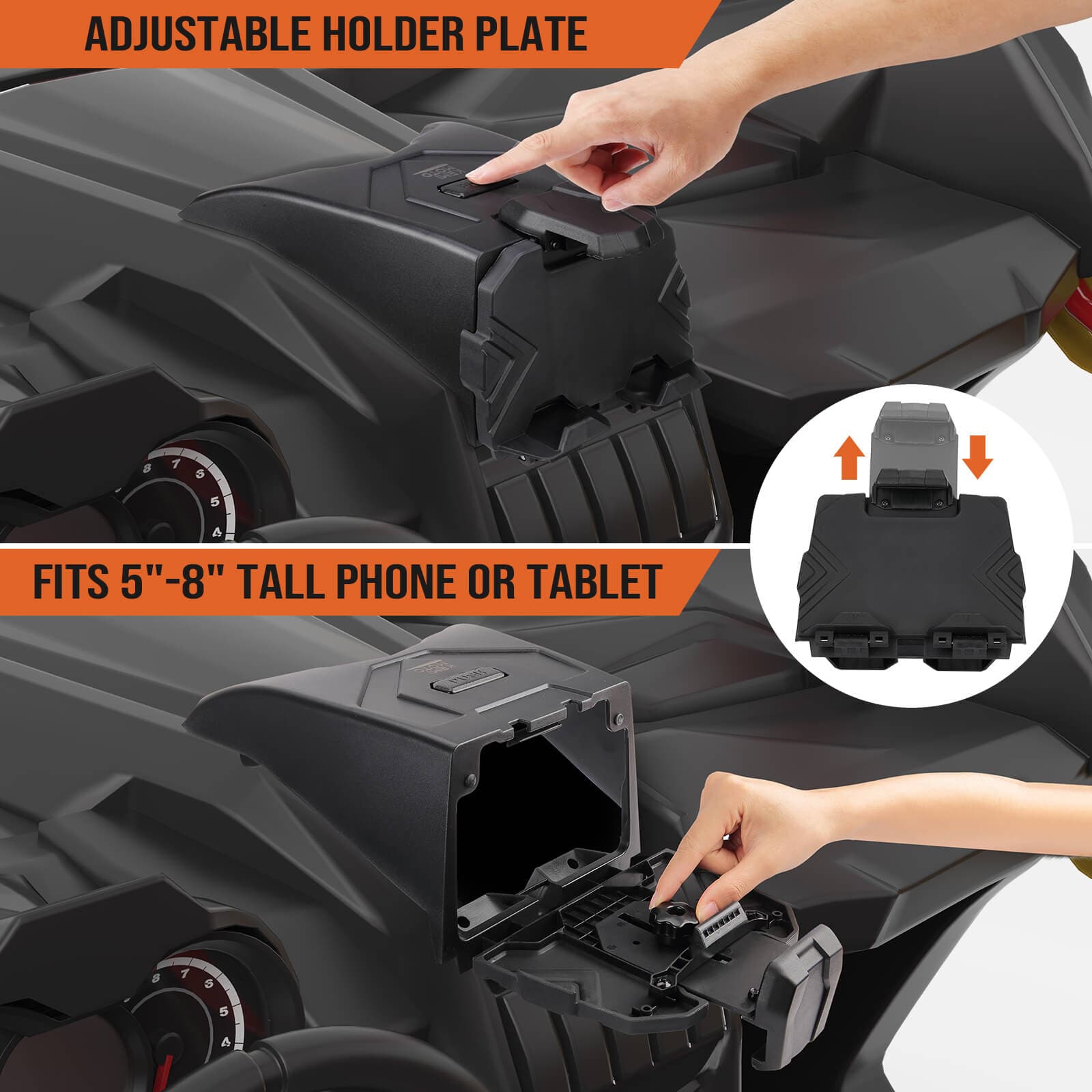 Photo of Tablet Holder & Storage Bag for Can-Am Maverick X3 by Kemimoto - Premium for UTVs / Side by Sides