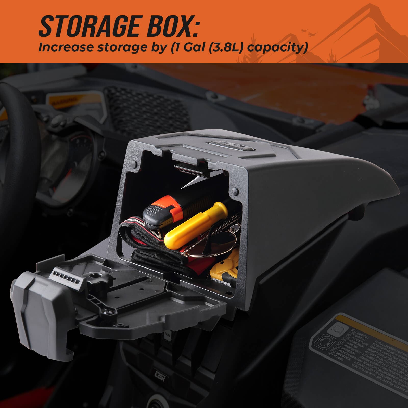 Photo of Tablet Holder & Storage Bag for Can-Am Maverick X3 by Kemimoto - Premium for UTVs / Side by Sides