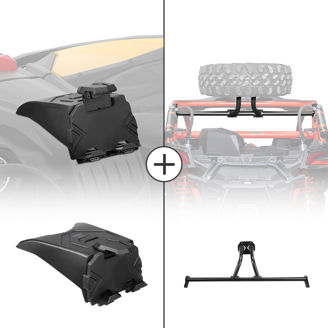 Photo of Tablet Holder & Spare Tire Carrier for Can-Am Maverick X3 by Kemimoto - Premium for UTVs / Side by Sides
