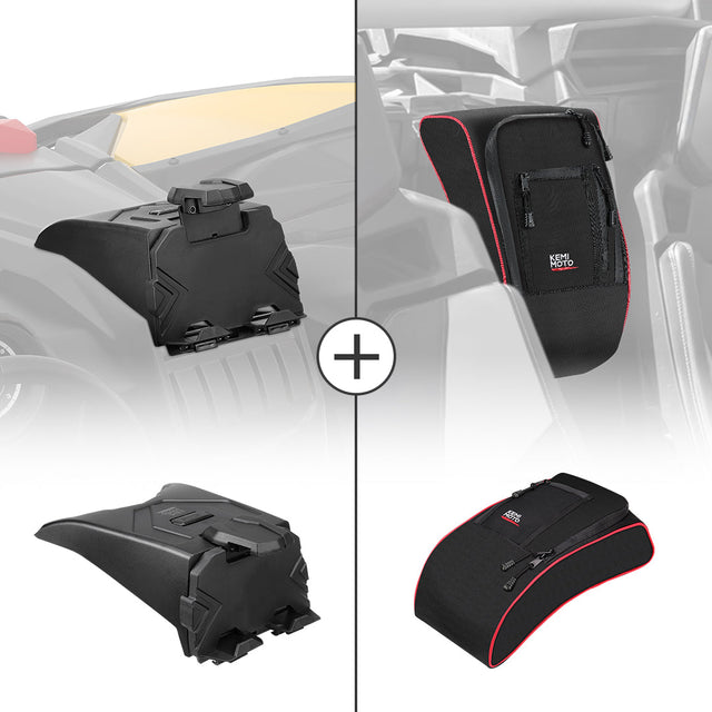 Photo of Tablet Holder & Console Storage Bag for Can-Am Maverick X3 by Kemimoto - Premium for UTVs / Side by Sides