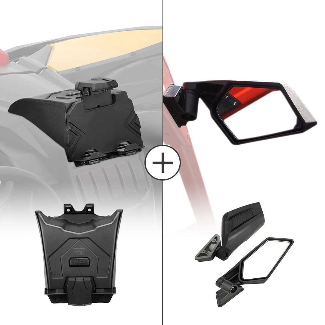Photo of Tablet Holder & Side view Mirrors for Can-Am Maverick X3/MAX by Kemimoto - Premium for UTVs / Side by Sides