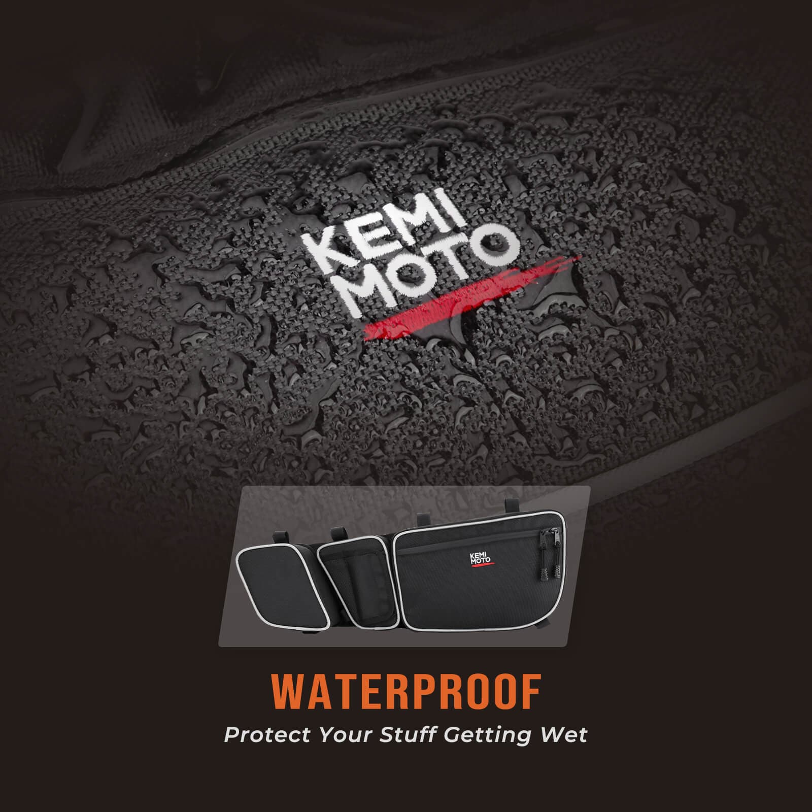 Photo of Tablet Holder & Front Door Strorage Bags for Can-Am Maverick X3 MAX by Kemimoto - Premium for UTVs / Side by Sides