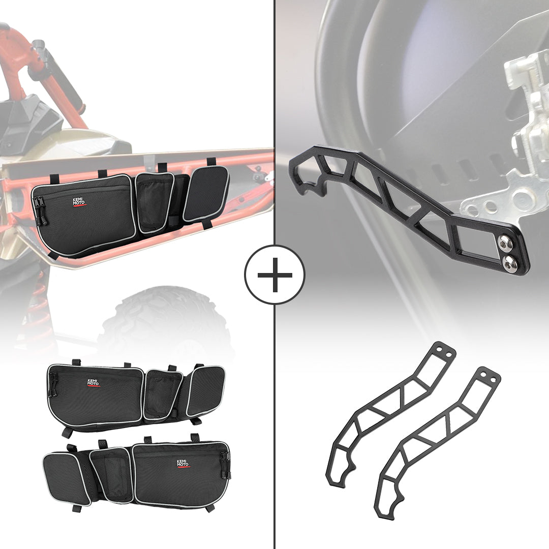 Photo of Kemimoto Front Door Bags & Door Handle for Can-Am Maverick X3 / X3 Max by Kemimoto - Premium for UTVs / Side by Sides
