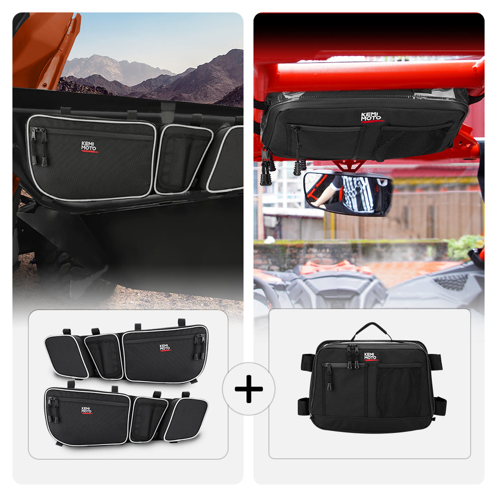 Photo of Kemimoto Front & Roof Storage Bags for Can-Am Maverick X3 by Kemimoto - Premium for UTVs / Side by Sides