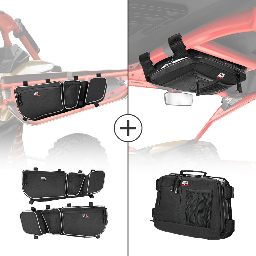 Photo of Kemimoto Front & Roof Storage Bags for Can-Am Maverick X3 by Kemimoto - Premium for UTVs / Side by Sides