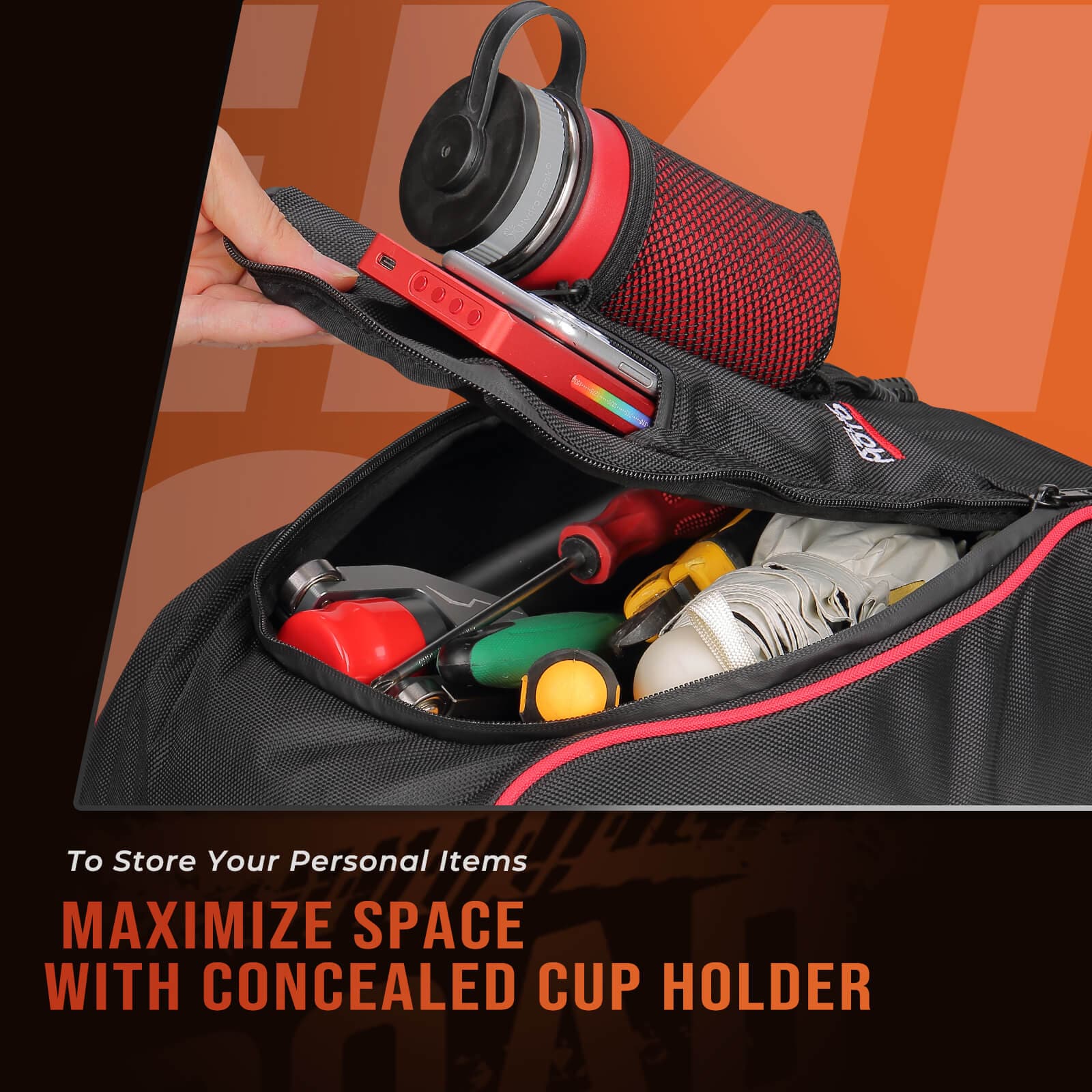 Photo of Tablet Holder & Console Storage Bag for Can-Am Maverick X3 by Kemimoto - Premium for UTVs / Side by Sides