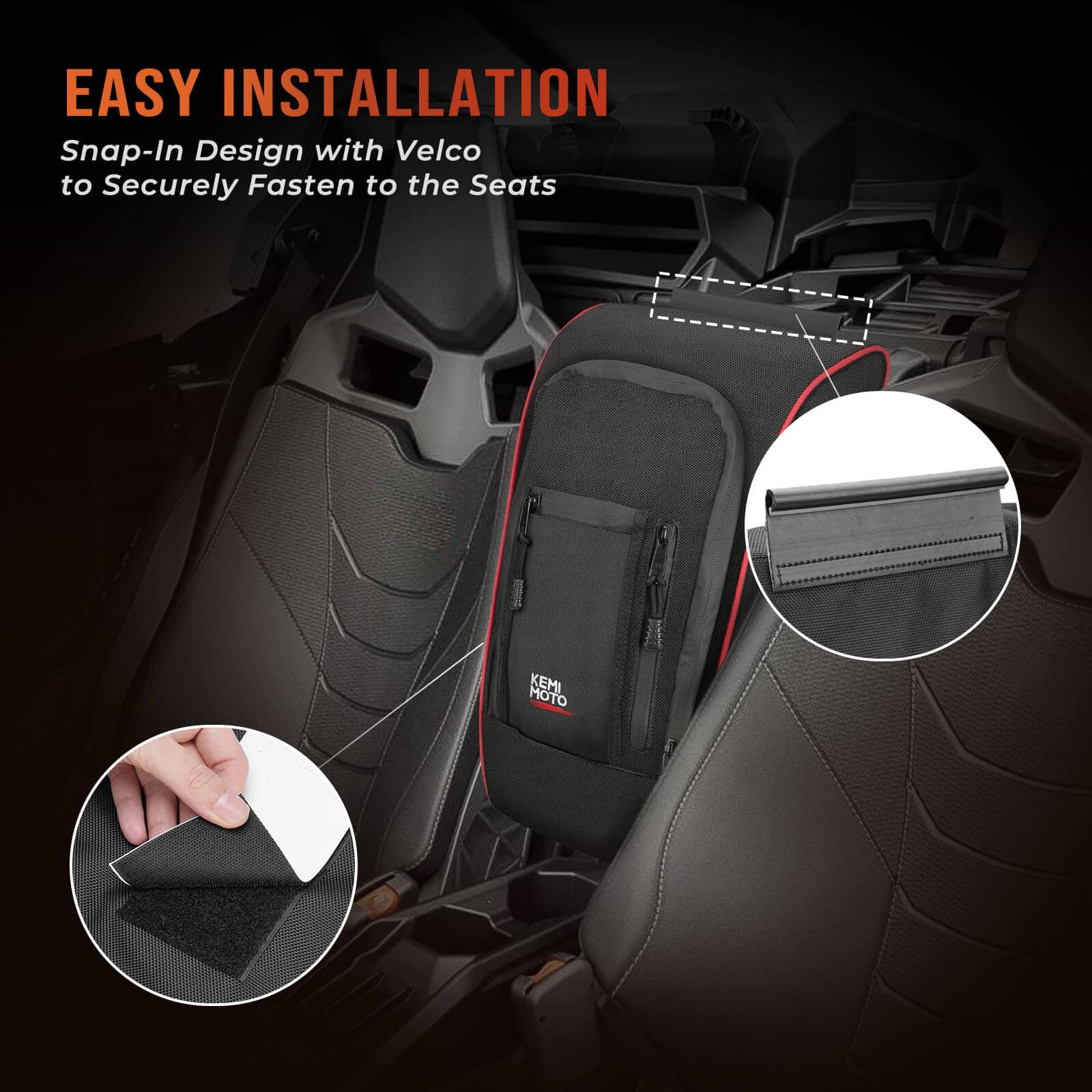 Photo of Tablet Holder & Console Storage Bag for Can-Am Maverick X3 by Kemimoto - Premium for UTVs / Side by Sides