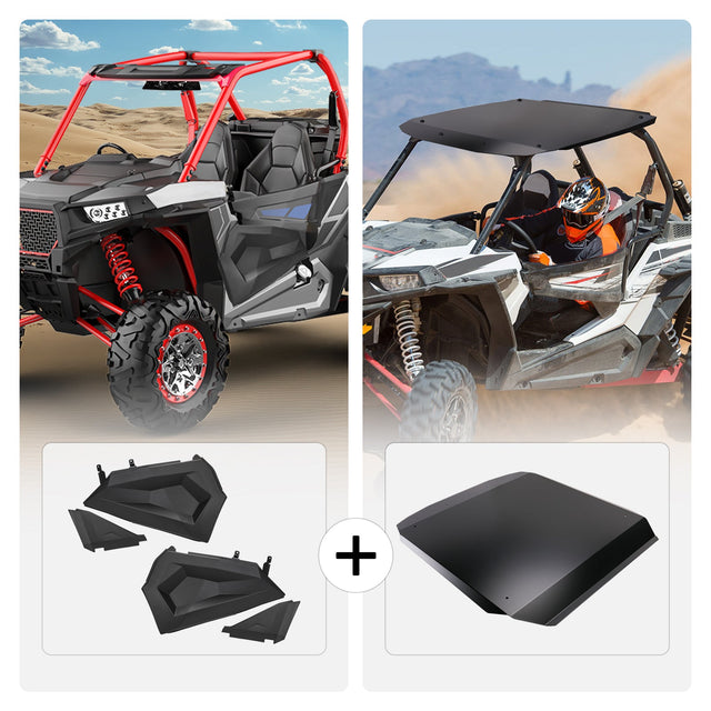 Photo of Lower Half Doors and Aluminum Roof for Polaris RZR by Kemimoto - Premium for UTVs / Side by Sides